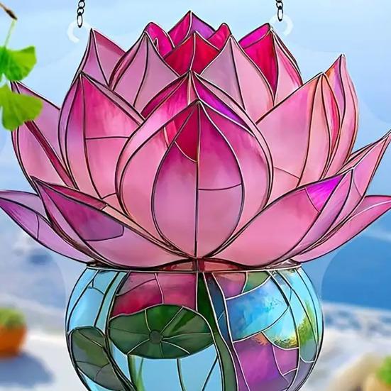Acrylic Garden Sign with Potted Plant Pattern Weather-Resistant Outdoor Pendant 2D Lawn And Patio Decor for Home Celebration And Garden Enthusiasts