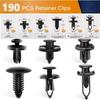 190 Pcs Auto Plastic Buckle Bumper Clips Nail Kit 6 Styles Plastic Retainer Fasteners Clip Used For Car Body Push Rivets Parts