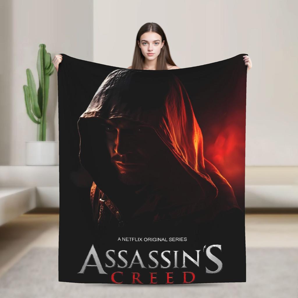 A-Assassins Game C-Creeds Modny Koc Flanelowy Ciepła Miękka Pościel Kocy do Dekoracji Domu Poszewka na Łóżko Samolotowe Pokrowiec na Kanapę