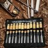 12Pcs Wood Turning Chisels Set, Woodworking Carving Tools High Speed Steel Wood Groove Parting Tool  for Woodcarving Accessories