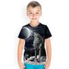 Camisetas para niños con estampado de lobo en 3D, camiseta deportiva informal de manga corta unisex para niños, camiseta para niños