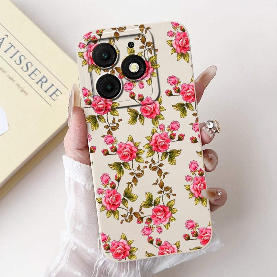 For Itel A50 Back Cover On ItelA50 A 50 Coque Funda Flower Butterfly 2024 New Women Fashion Phone Case Liquid Silicone Bumper