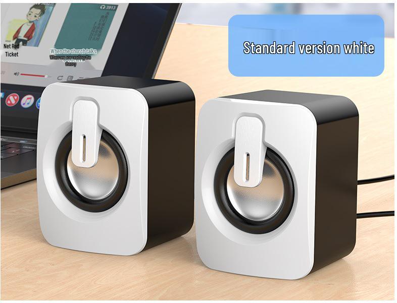 Mini USB Wired Computer Speakers with Subwoofer for Desktop, Laptop, and Mobile