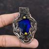 Blue Fire Labradorite Pendant Copper Wire Wrapped Gemstone Pendant Handmade Wire Wrap Jewelry Unique Style Pendant Copper Jewelry For Gift