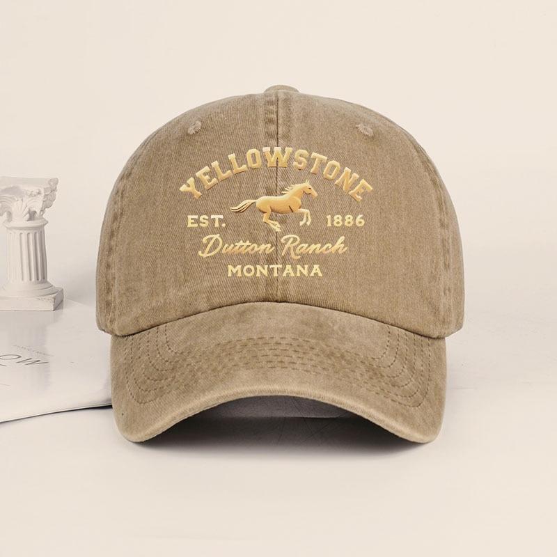 Yellowstone Pferdedruck Gewaschene Baseballkappe Leicht, Atmungsaktiv, Locker Und Bequem