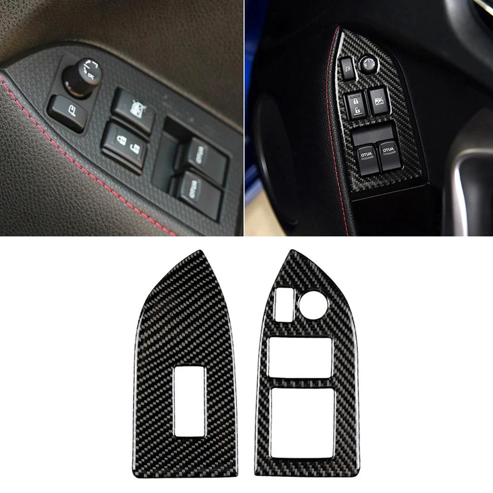 Autocollants pour garniture de panneau de bouton de lève-vitre de voiture, en fibre de carbone, pour Toyota 86 Subaru BRZ 2013-2017, conduite à droite