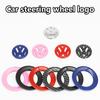 ABS Carbon Fiber Pattern Car Logo Steering Wheel Decoration Sticker Accessories For VW R Gti Line Passat Golf 5 6 Polo Scirocco Zw2