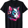 Cyborg Cyberpunk Katt Cybernetisk Katt Herr Damer Barn T-Shirt