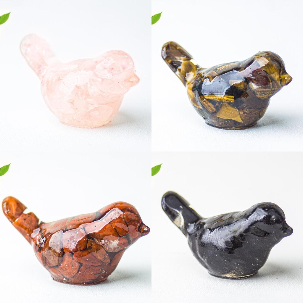 Hars Kristal Vogelbeeldje Met Natuurlijke Watersteen Voor Huis Kantoor Decoratie Cadeau Voor Vrienden