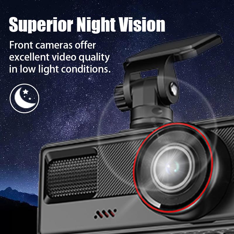WiFi 3 Camera Car DVR, High-definition 1080P Dashcam, In-car 3-channel Video Recorder