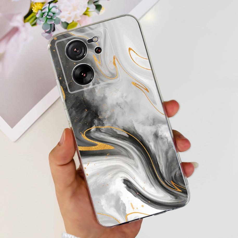 For Xiaomi 13T Pro Case Fashion Flowers Shockproof Soft Silicon Protector Clear Coque For Xiaomi 13T Phone Cases Mi 13TPro Funda