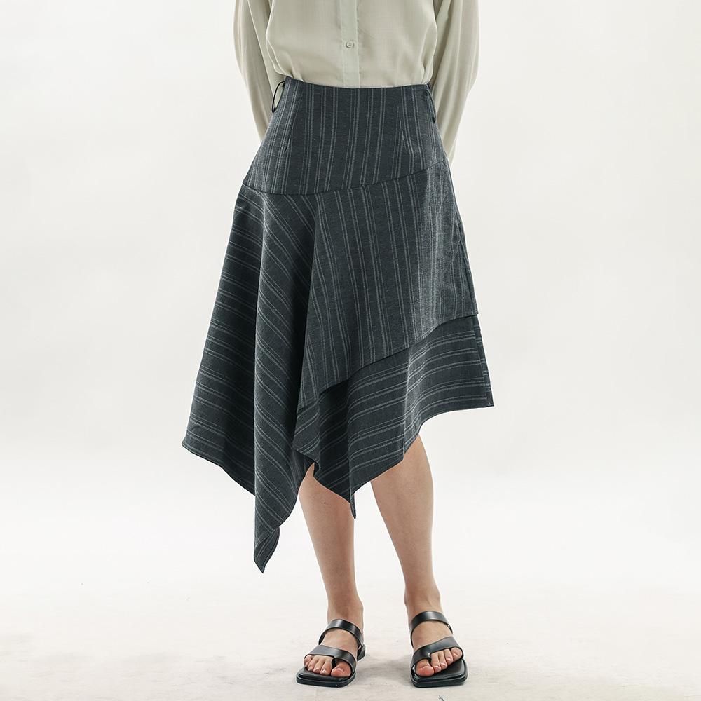 Wednesday Delight Wd_Striped Irregular Hem Skirt_2Color