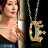 Japan En Zuid-Korea Een Twee-Draag Kroon Ring Ketting Dames Mode Kroon Zoete Sleutelbeen Ketting Diamant Hanger