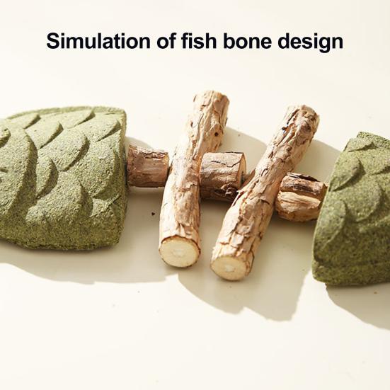 1/2/3Pcs Cat Dental Toy Fishbone Shape Catnip Cat Toy Teeth Cleaning Breath Interactive Play Oral Hygiene