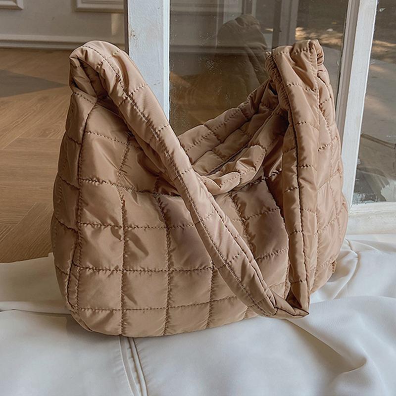 Winter Space Cotton Shoulder Bag Female Large Capacity Dumpling Bag Fashion Padded Crossbody Bag Luxury Lady Down Tote