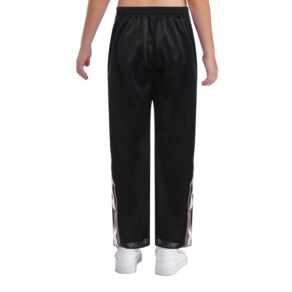 Unisex Kids Pants Side Split with Buttons Color Block Straight Leg Elastic Waist for Sports Basketball Hip-Hop