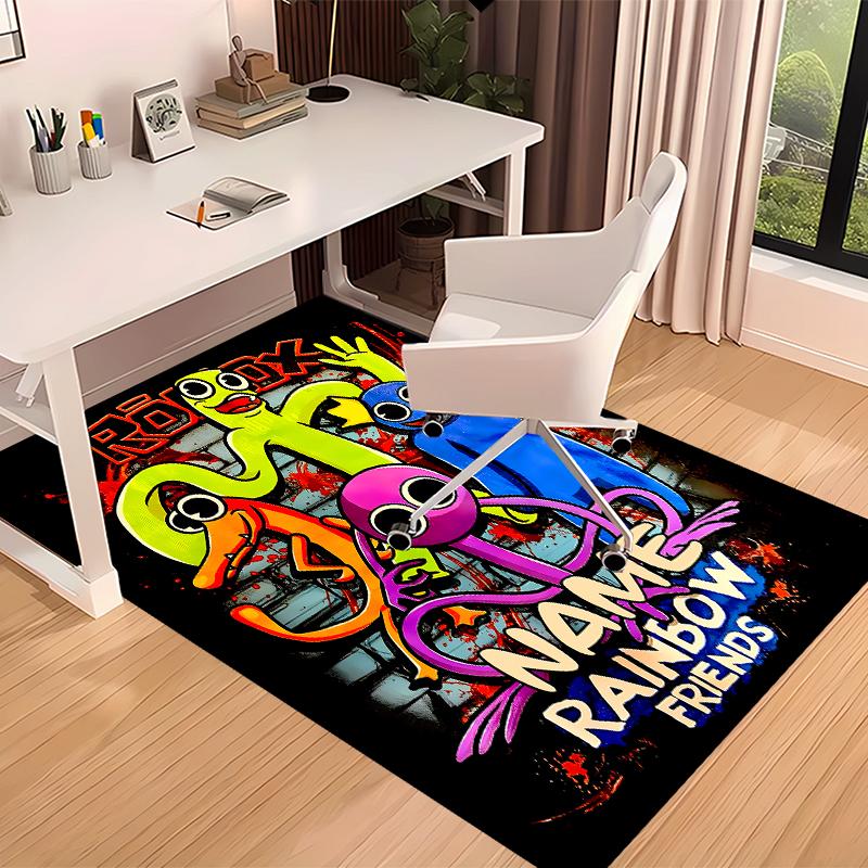 Benutzerdefinierter Teppich mit Rainbow Friends Aufdruck - Weich, Waschbar, Rutschfest, Indoor-Matte, Dekorativer Teppich für Wohnzimmer, Zuhause & Büro