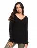 Thin Women's Classic Knitted Sweater with Long Sleeves MORAJ XL Black