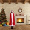 1.5m Red Hooded Cape Christmas Costume Santa Claus Cloak Red Mantle for Christmas Party Cosplay