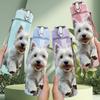 1PC White West Highland Terrier 750ml Color Plastic Water Bottle Leakproof Flip Straw Lid For Sports Office Home Use