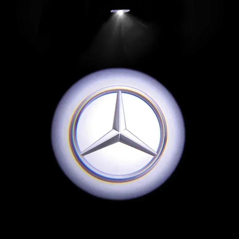 Hot W204 2025 Hot New 2pcs Car Door Welcome Light Logo Emblem For Mercedes Benz A C E GLC GLA GLE GLB Class W177 W205 W212 W213 FJ1