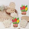 Niedokończone Drewniane Kwiatowe Rękodzieło - Vintage Floralne Zestawy DIY do Rękodzieła na Wesela, Dekoracje Festiwalowe - Sztuczne Drewniane Dekoracje Stołowe