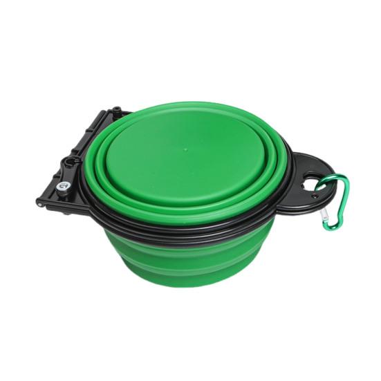 Collapsible Dog Bowl Portable Travel Pet Feeder Bowl Expandable Silicone Pet Food Water Bowl with Carabiners Clip for Walking Hiking Camping