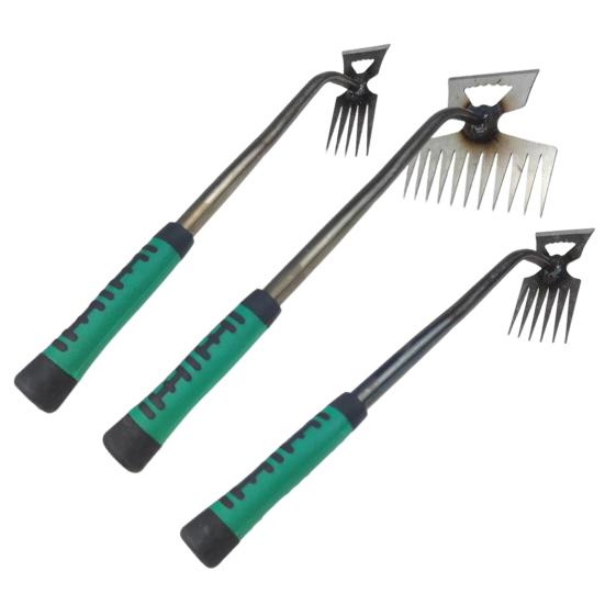 Multifunctional Weeder Tool with Non-Slip Handle Sharp Tines Design Rustproof Weeding Artifact Uprooting Weed Remover Tool