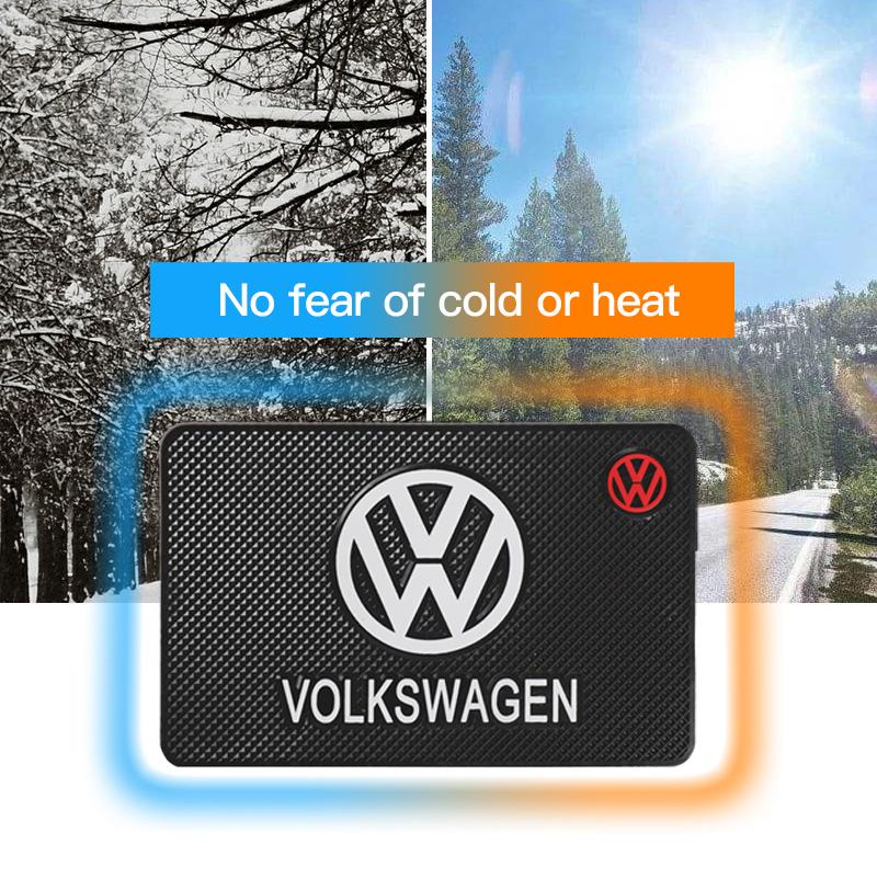 Valve Stems Caps Car Anti-Slip Mat Dashboard Silicone Sticky Storage Pad Auto Interiors For Volkswagen VW RLine R GTI Golf Amaro