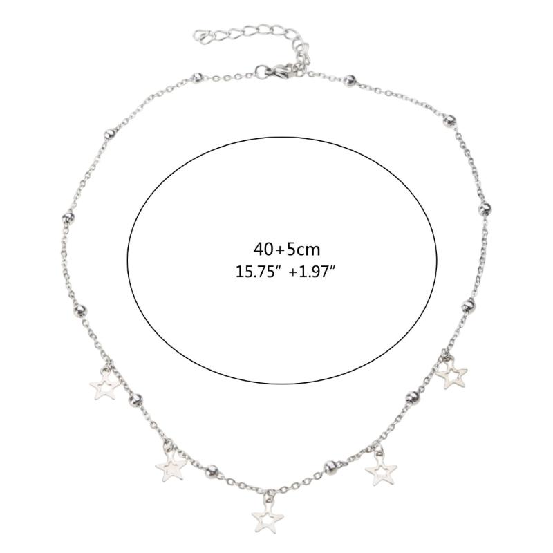 Star Charm Necklace Unique Star Neck Jewelry Star Pendant Choker Stainless Steel Material for Fashionable Women Girls