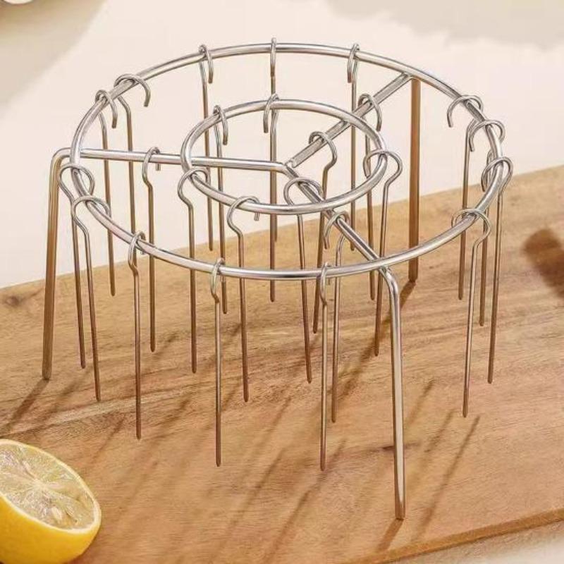 Air Fryer Rack with 12/24 Skewer Stainless Steel Vertical Meat Skewers Rack
