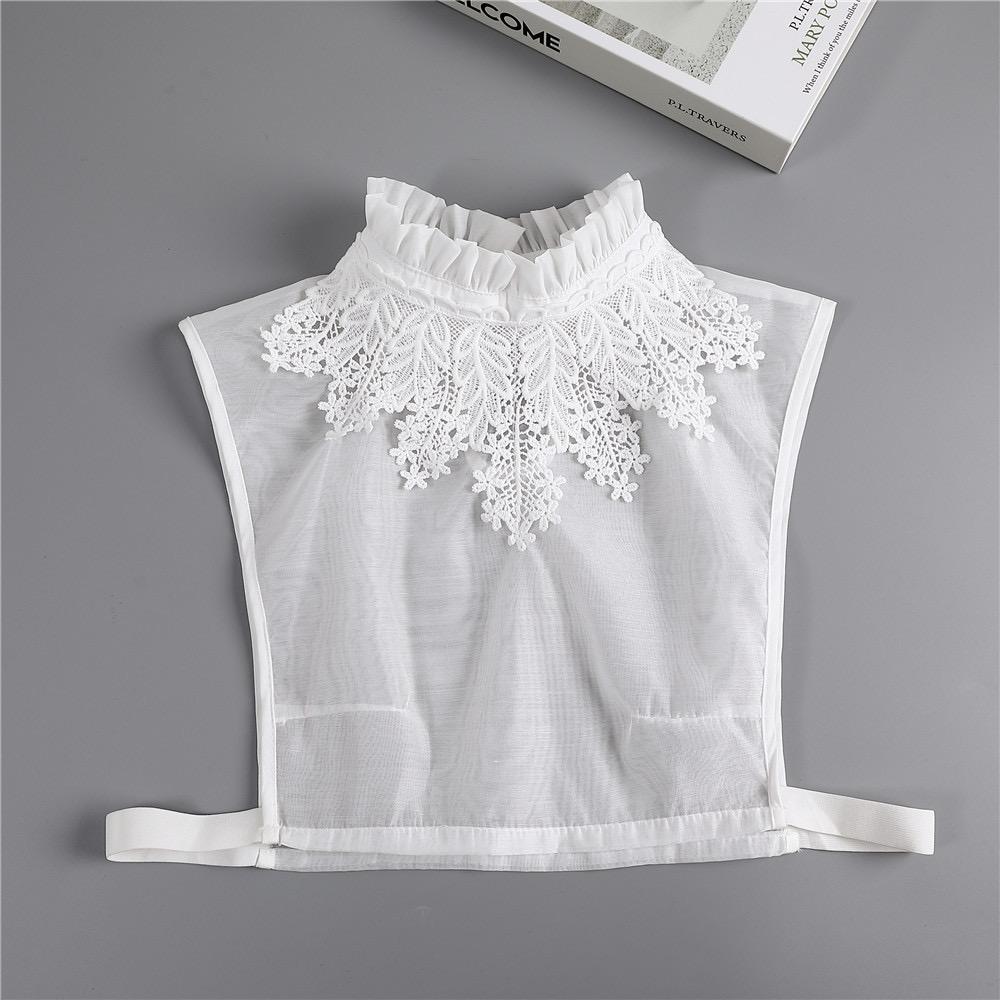 Perfect Match Fashion Half Shirt Style Fake Collar For Women Stand Detachable Collar Fake Girls Vintage Lace Ladies False Blouse Collar Decor