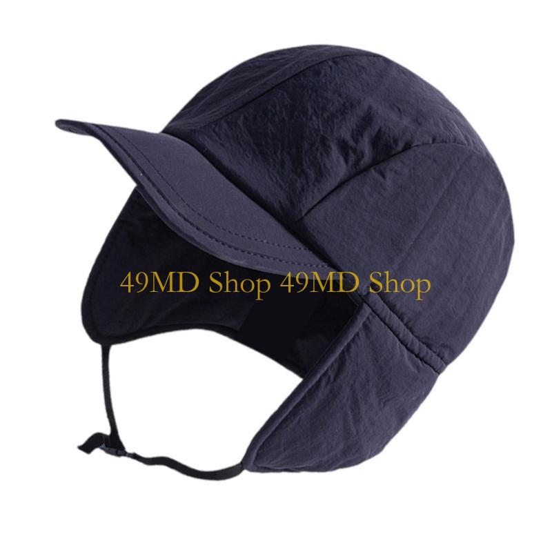 49MD Chapeau Ushanka Élégant avec Cache-oreilles pour l'Extérieur Adolescents Streetwear Casquettes de Baseball pour Ski Cyclisme Chapeau d'Hiver à Séchage Rapide
