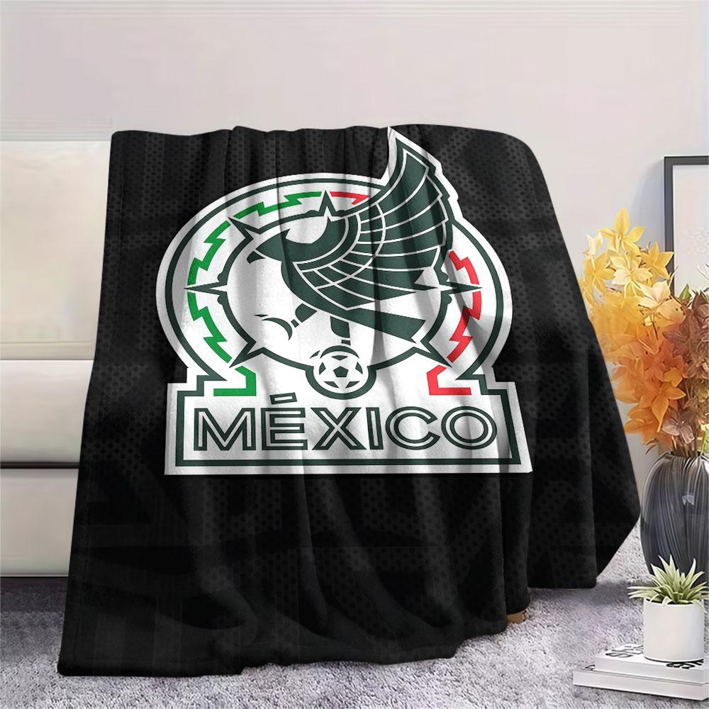 Mexico Printed Flannel Blanket, Soft Throw for Bedroom Sofa, Washable, Fan Merchandise, Great Gift.