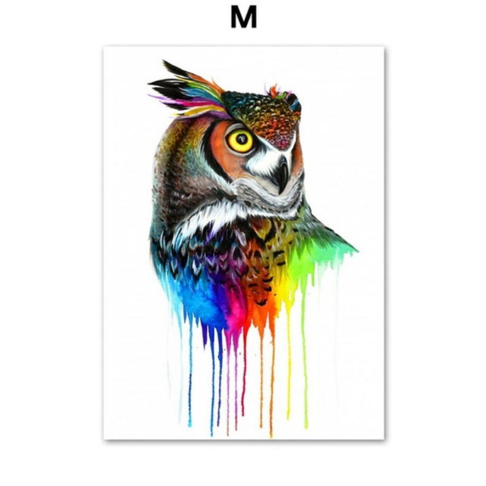 Peinture sur toile abstraite nordique avec animaux, affiche imprimée, images murales pour la décoration de la maison et du salon