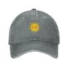 Sun Face Vintage Denim Cowboy Baseball Cap Dad Hat Men Women Adjustable Leisure Joker Casquette