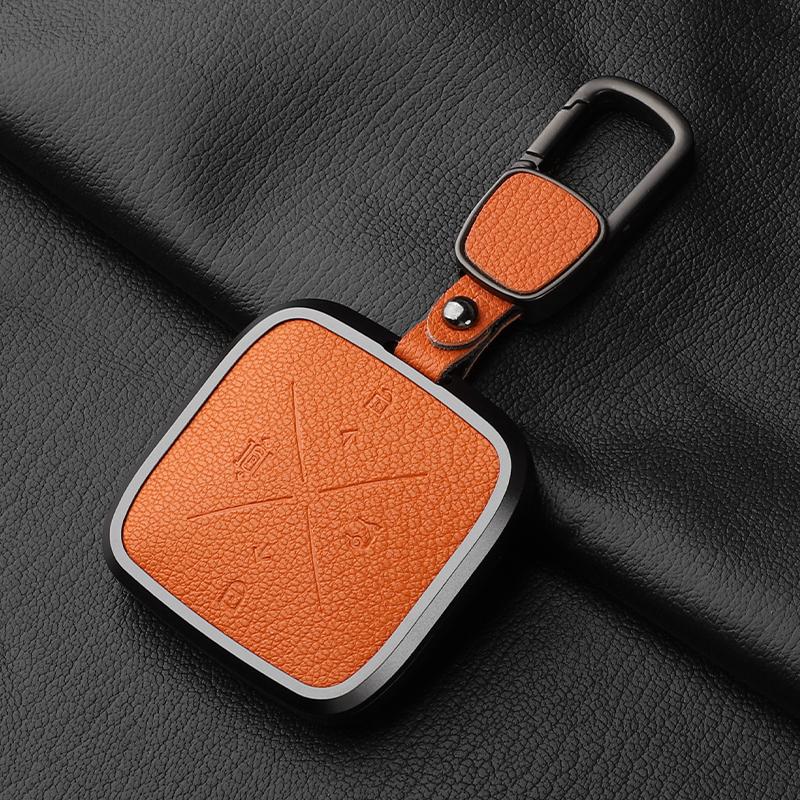 For Zeekr 001 007 7X X 009 Key Case Buckle Bluetooth Card Key Case Real Goat Leather Car Accessories Car Key Cover Modification