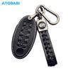 Leather Car Key Case Remote Cover Accessories For Nissan Patrol Altima Sentra Murano X-Trail Qashqai J11 J10 Tiida Fuga Navara Kicks Micra Note Leaf