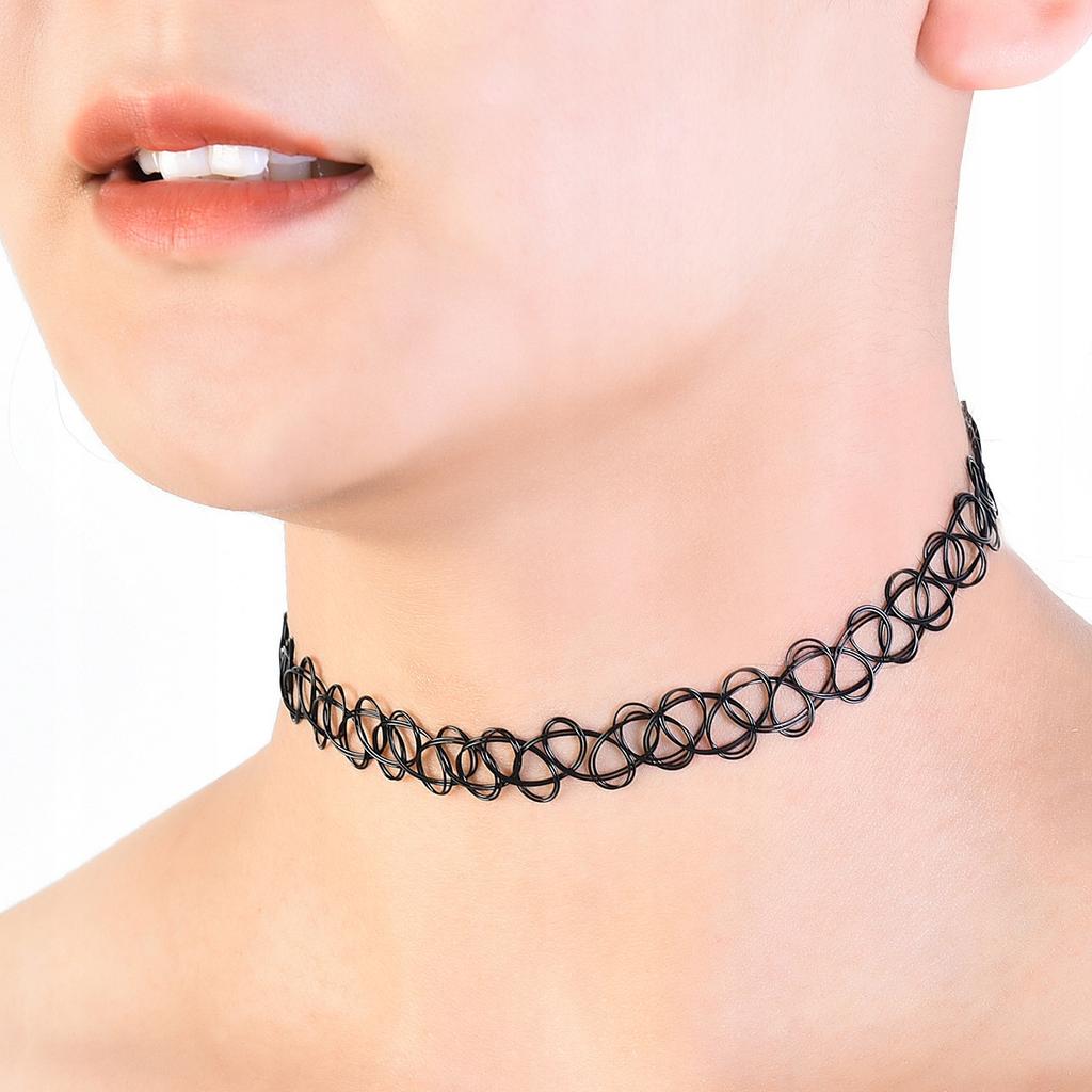 Klasický Černý Gotický Náhrdelník Choker Gotický Ch12