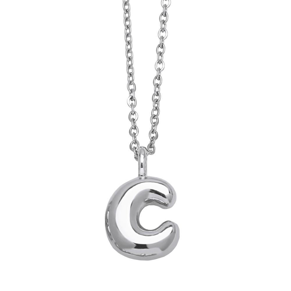 Creative Copper Color Chunky Balloon Bubble Initial Letter Pendant Choker Necklaces for Women Custom Personalized Jewelry