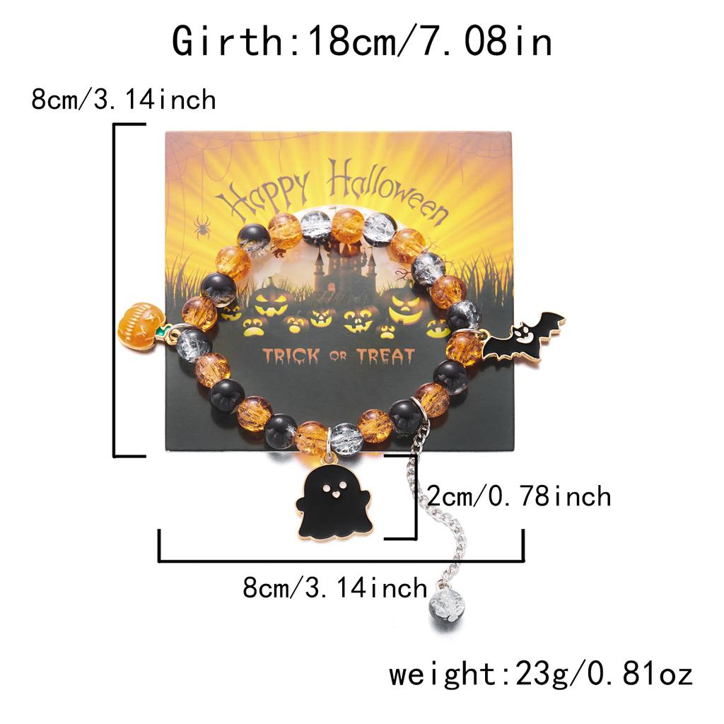Bracelet Fantôme Citrouille Chauve-souris Dessin Animé Pendentif Étrange Bracelet d'Halloween Pour Hommes Femmes Fête Festival Bijoux Cadeau