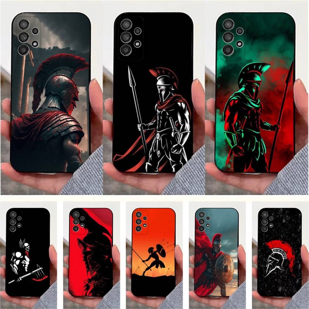 Spartan Warriors Phone For Samsung S25,S10,S20,S10,S21,S9,S24,S23,Ultra,FE,Plus,Lite,Soft Silicone Black Cover