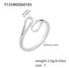 Stainless Steel Personalized Hollow Geometric Asymmetric Opening Ring Plated Minimalist Ring For Gift