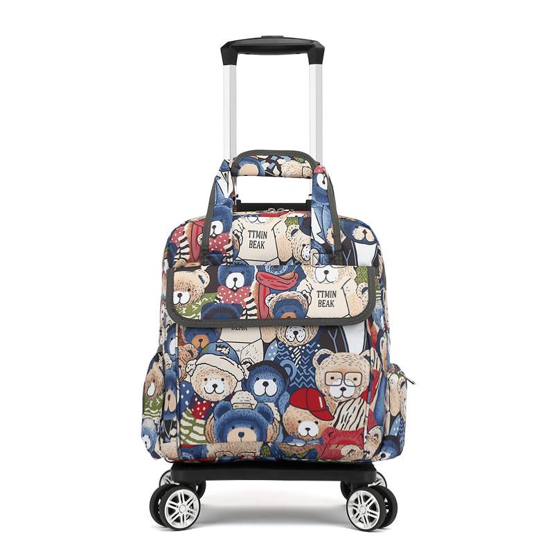 Leichte Faltbare Wasserdichte Trolley-Handtasche mit Universalrädern für Kurztrips und zum Mitnehmen an Bord
