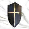 Medieval Crusader Shield Black And Gold Templar Cross Knight Armor Handmade Wall Decor LARP Costume Accessory Perfect Gift