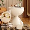 Round Coffee Table with Storage Compartment Circle End Table Bedroom Kitchen Living Room Small Space Sofa Bedside Nightstand Side Desk