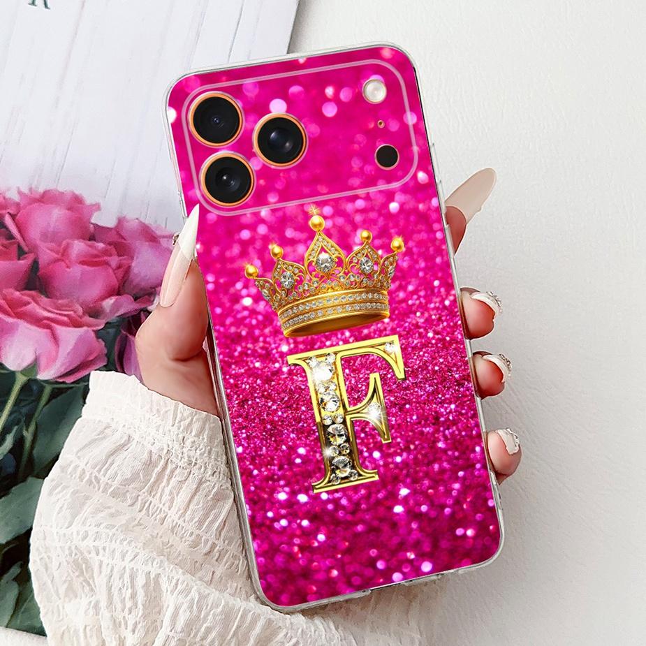 For Apple iPhone 17 Pro Max Case New Crown Letters Cover Soft Slim Phone Case For iPhone 17 Air iPhone17 Pro Max Back Cover Bags