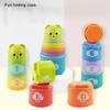Kid Brain Response Battle Fold Cup Hand Speed Competition Fold Cup Baby Stack Game Early Education Puzzle Train Board Games Toy