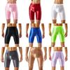 Heren zwempak glanzende effen kleur shorts badmode gym sport fitness gym elastische tailleband zwemmen surfen korte leggings