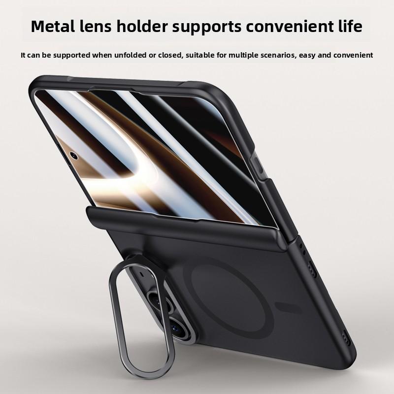 Case For iPhone Duo Fold Case Lens Mount Stand Protective Back Cover For MagSafe Magnetic Wireless Charging Phone Shell Funda